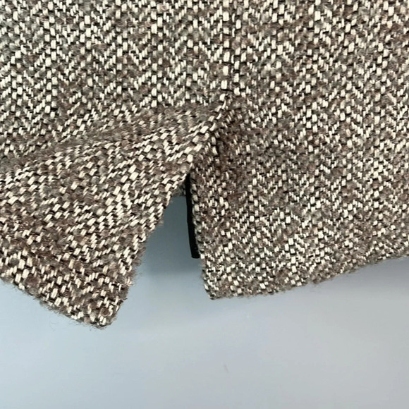 EDDIE BAUER Wool Blend Tweed Cargo Utility Mini Skirt Tan Grey Zip Size 10 - Picture 7 of 12